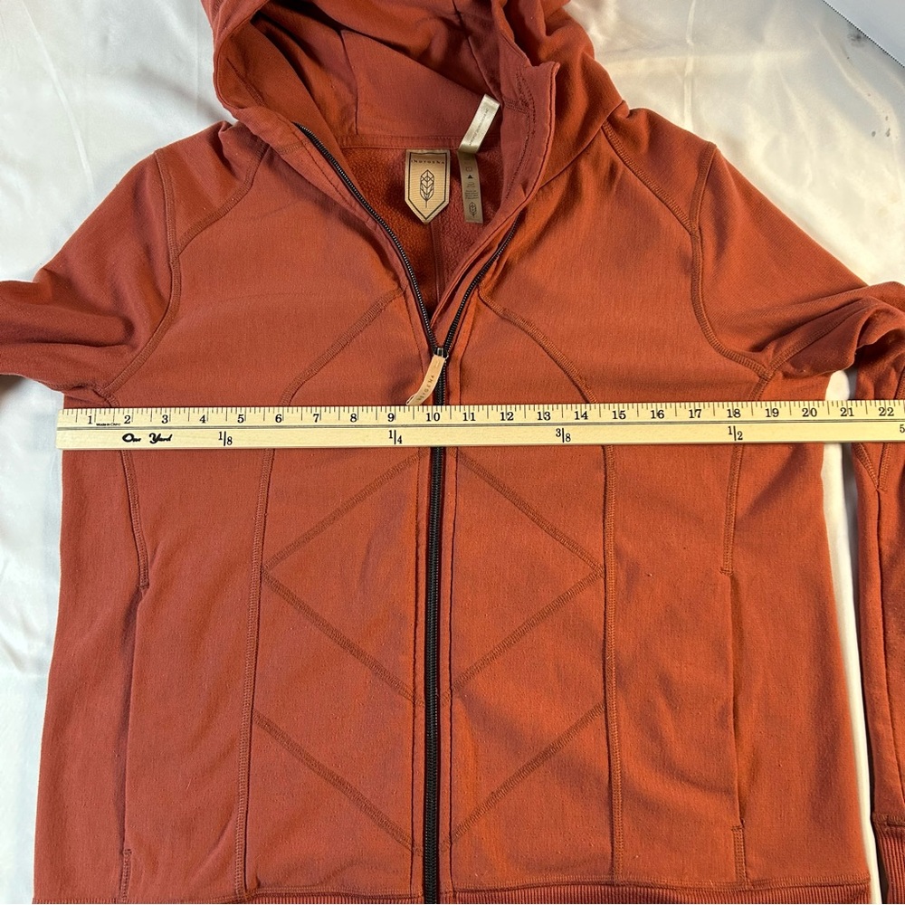 Indygena Women’s Long Sleeve, Hooded Rust Orange Hooded Fleece Sweatshirt,SizeM - Picture 9 of 16